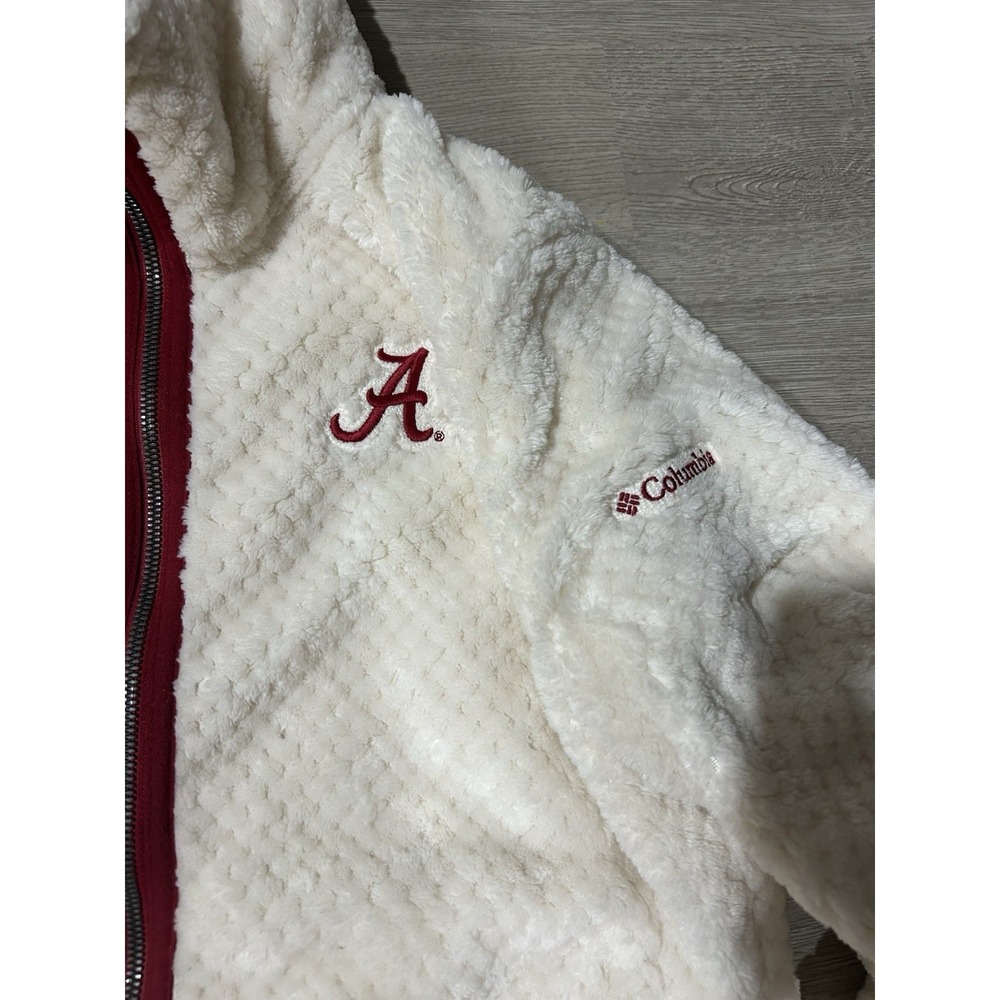 Alabama Crimson Tide White Columbia Fleece Women's Jacket Size Large - Picture 5 of 7
